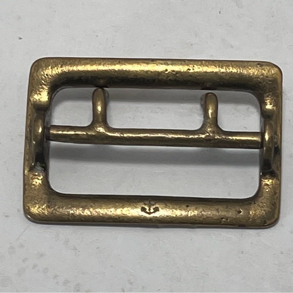 Vintage Sam Brown Police Brass Double Bar Belt Buckle With Anchor Stamp - Picture 2 of 5